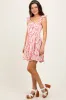 Pink Printed Smocked Ruffle Strap Dress sold by Pinkblush