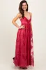 Red Floral Lace Overlay Maxi Dress sold by Pinkblush
