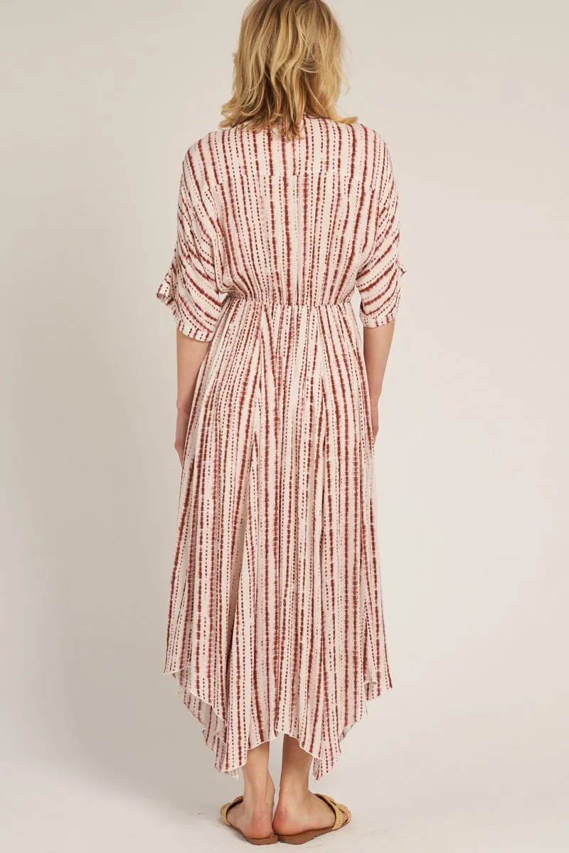 Rust Printed Deep V-Neck Midi Dress sold by Pinkblush product image thumbnail 3