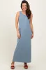 Light Blue Sleeveless Flared Scoop Neck Maxi Dress sold by Pinkblush