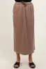Mocha Terry Drawstring Midi Skirt sold by Pinkblush