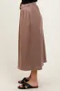 Mocha Terry Drawstring Midi Skirt sold by Pinkblush