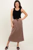 Mocha Terry Drawstring Midi Skirt sold by Pinkblush