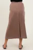 Mocha Terry Drawstring Midi Skirt sold by Pinkblush