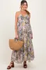 Lavender Tropical Floral Sash Tie Maternity Maxi Dress sold by Pinkblush