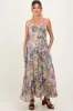Lavender Tropical Floral Sash Tie Maternity Maxi Dress sold by Pinkblush