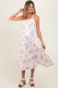 Cream Floral Tiered Crisscross Back Maternity Midi Dress sold by Pinkblush