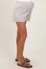 Beige Patch Pocket Maternity Shorts sold by Pinkblush