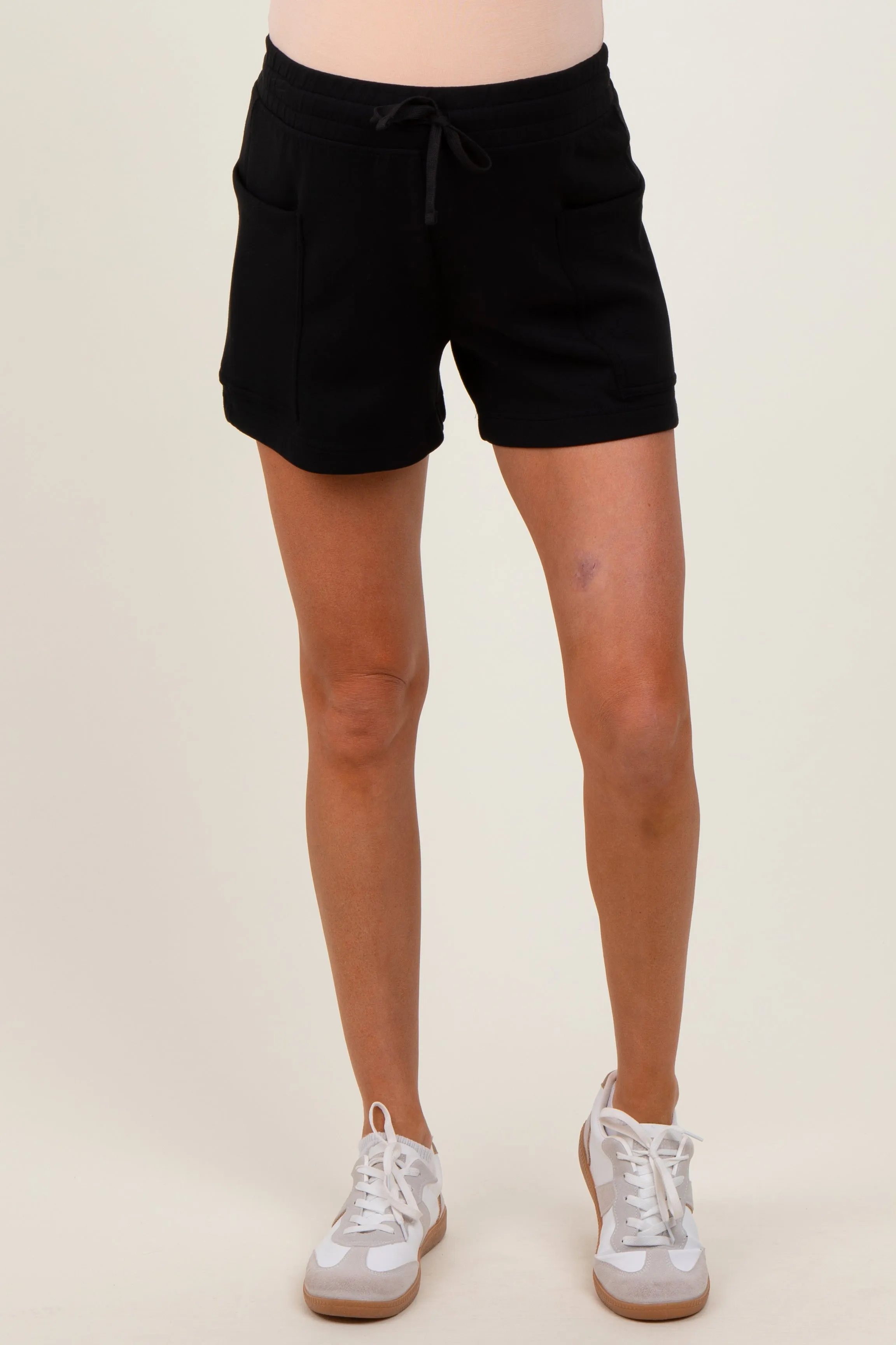 Black Patch Pocket Maternity Shorts sold by Pinkblush product image thumbnail 3