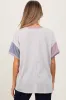 Cream Solid Ribbed Color Block Short Sleeve Maternity Tunic Top sold by Pinkblush