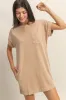 Light Taupe Maternity Mini T-Shirt Dress sold by Pinkblush