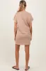 Light Taupe Maternity Mini T-Shirt Dress sold by Pinkblush