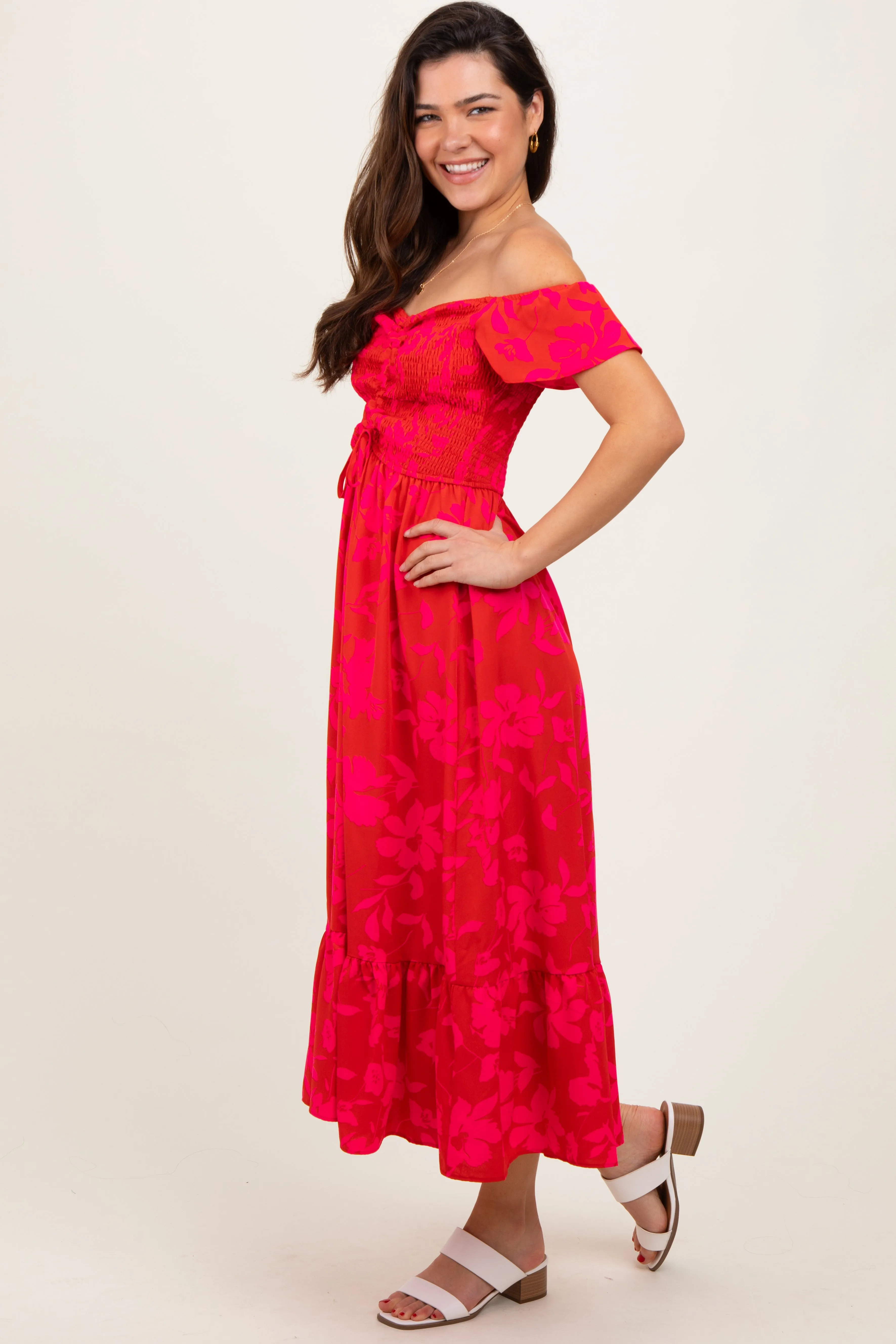 Red Multi Smocked Top Maxi Dress sold by Pinkblush product image thumbnail 2