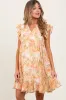 Orange Floral Chiffon Ruffle Short Sleeve Maternity Dress sold by Pinkblush