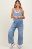 Blue Relaxed Fit Denim Maternity Jumpsuit sold by Pinkblush