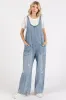 Blue Relaxed Fit Denim Maternity Jumpsuit sold by Pinkblush