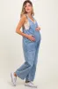 Blue Relaxed Fit Denim Maternity Jumpsuit sold by Pinkblush