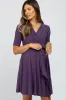 Plum Waist Tie Maternity Nursing Dress sold by Pinkblush