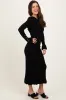 Black Ribbed Knit Bow Back Maxi Dress sold by Pinkblush
