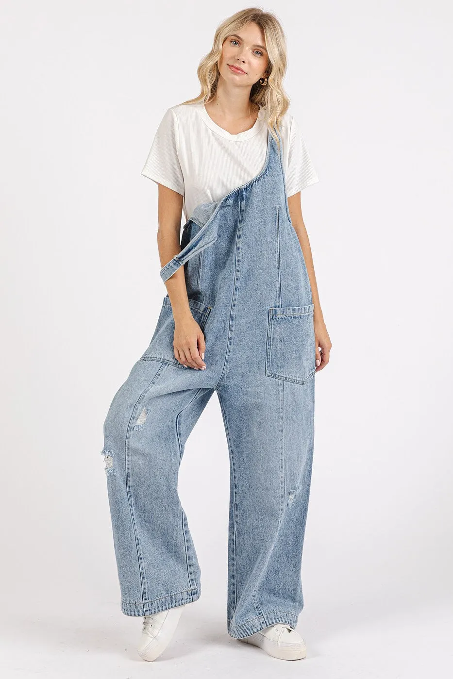 Blue Relaxed Fit Denim Jumpsuit sold by Pinkblush product image thumbnail 4