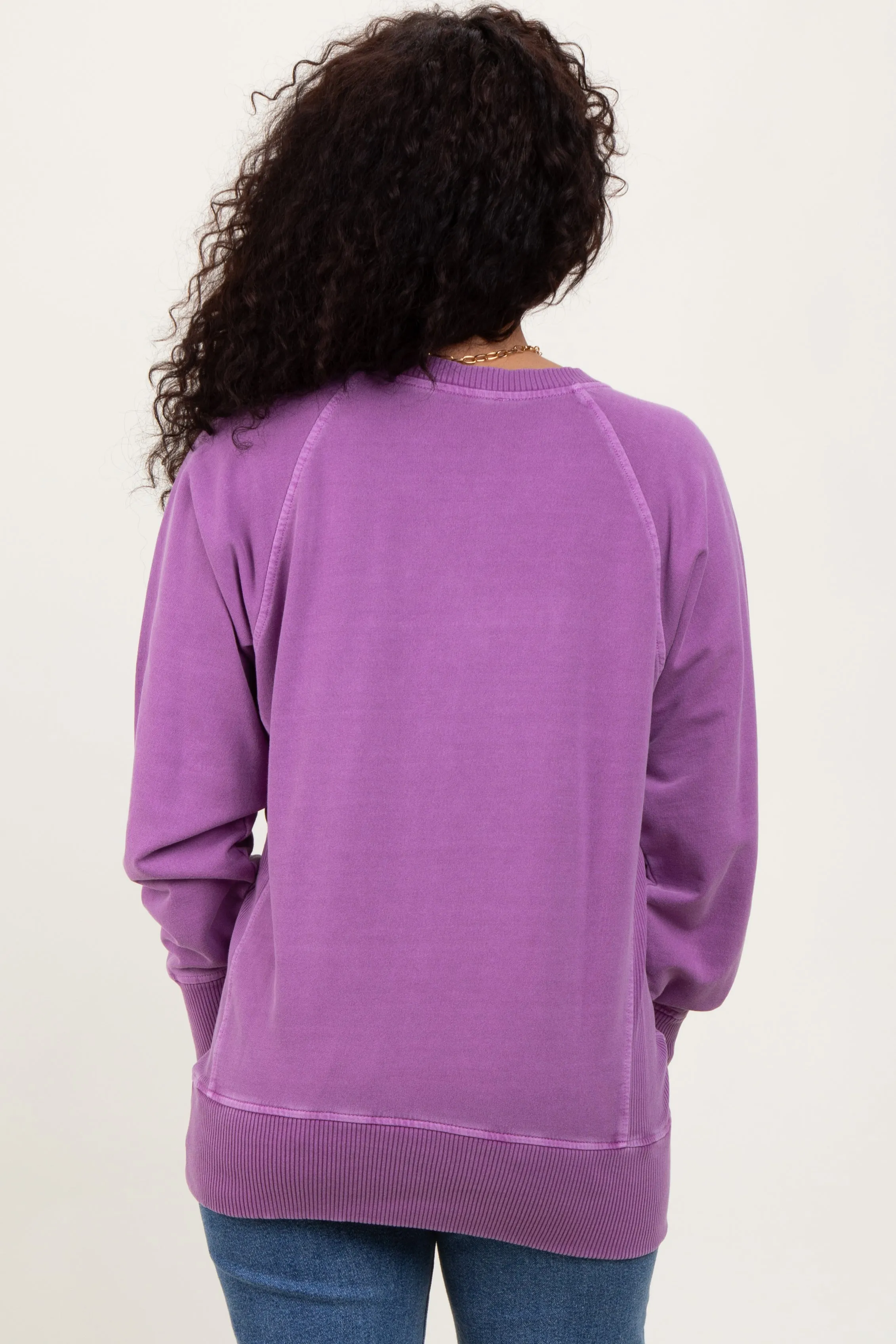 Violet Vintage Wash French Terry Pullover sold by Pinkblush product image thumbnail 4