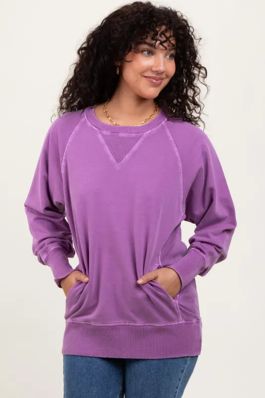 Violet Vintage Wash French Terry Pullover sold by Pinkblush