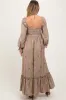 Grey Taupe Long Sleeve Floral Accent Maternity Dress sold by Pinkblush
