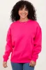 Fuchsia Basic Fleece Crewneck Maternity Sweatshirt sold by Pinkblush