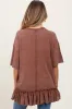 Rust Relaxed Ruffled Tunic Maternity Top sold by Pinkblush