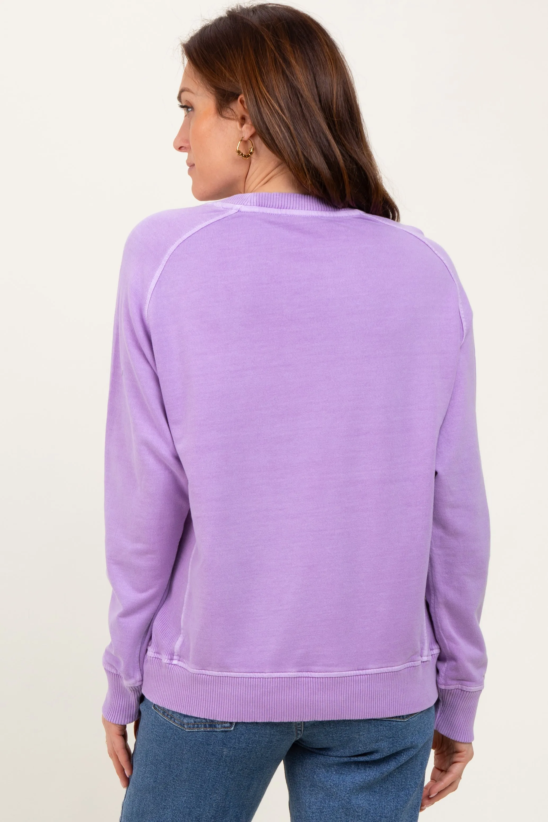 Lavender French Terry Vintage Wash Pullover sold by Pinkblush product image thumbnail 4