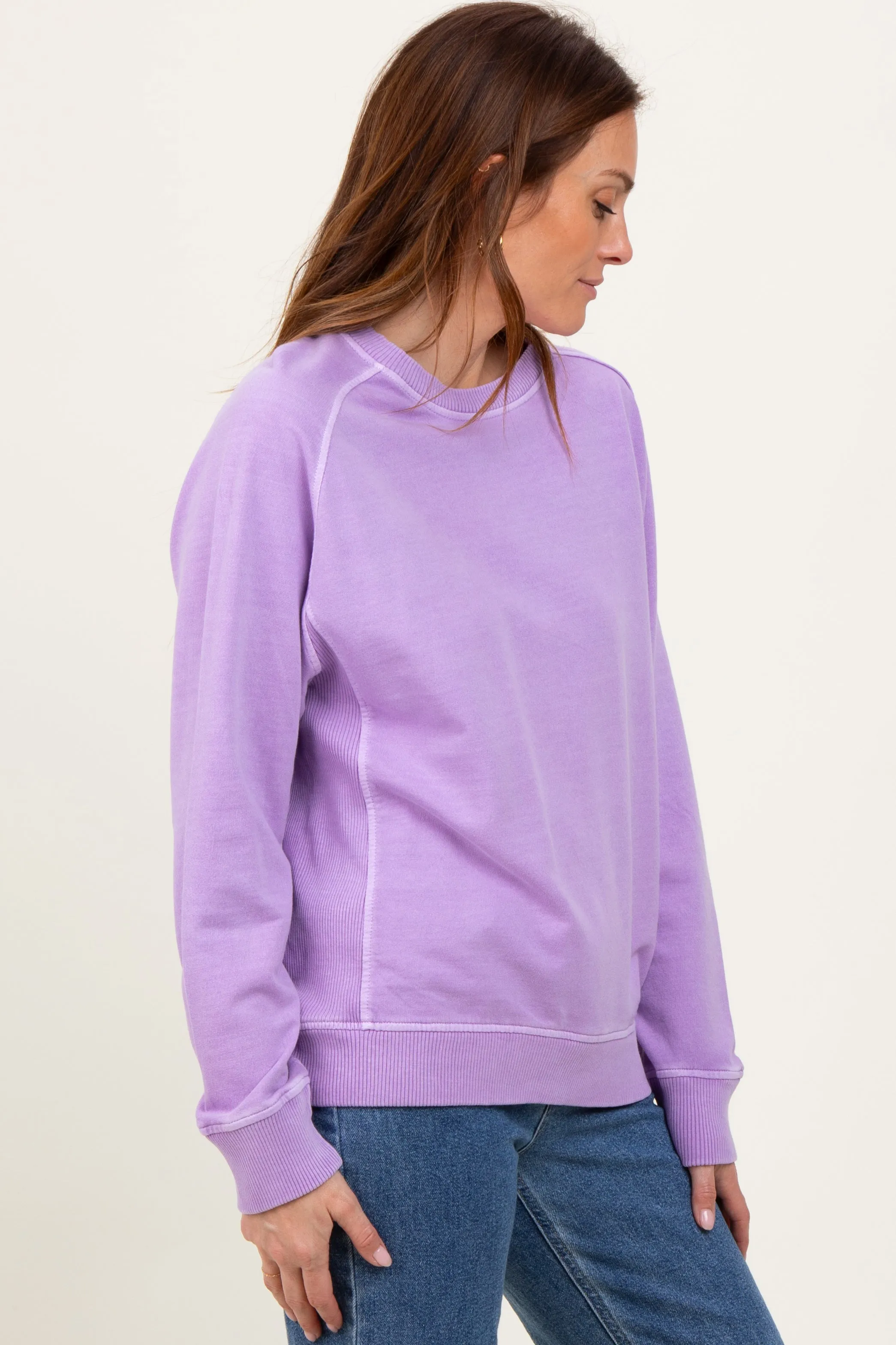 Lavender French Terry Vintage Wash Pullover sold by Pinkblush product image thumbnail 3