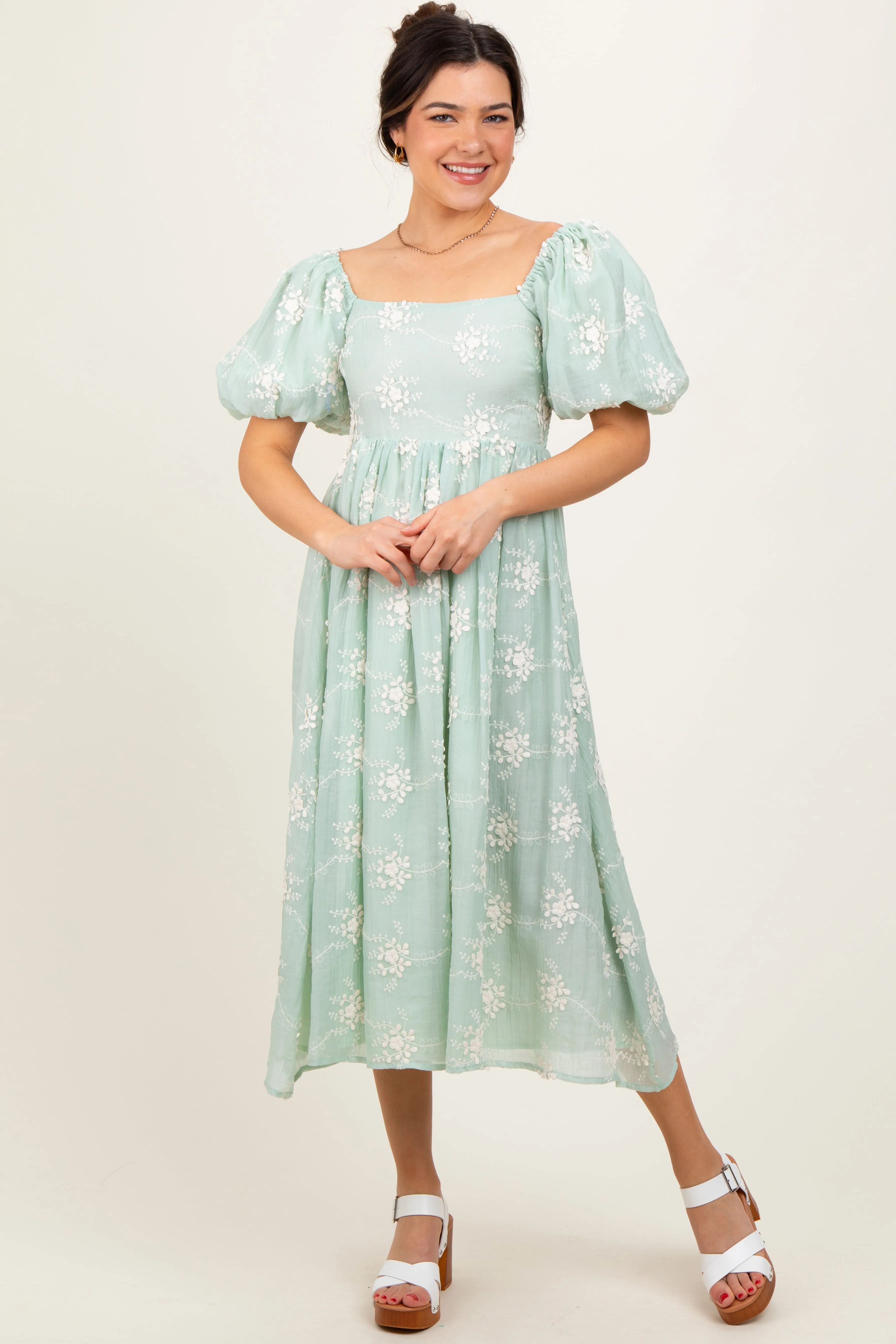 Mint Textured Midi Dress sold by Pinkblush