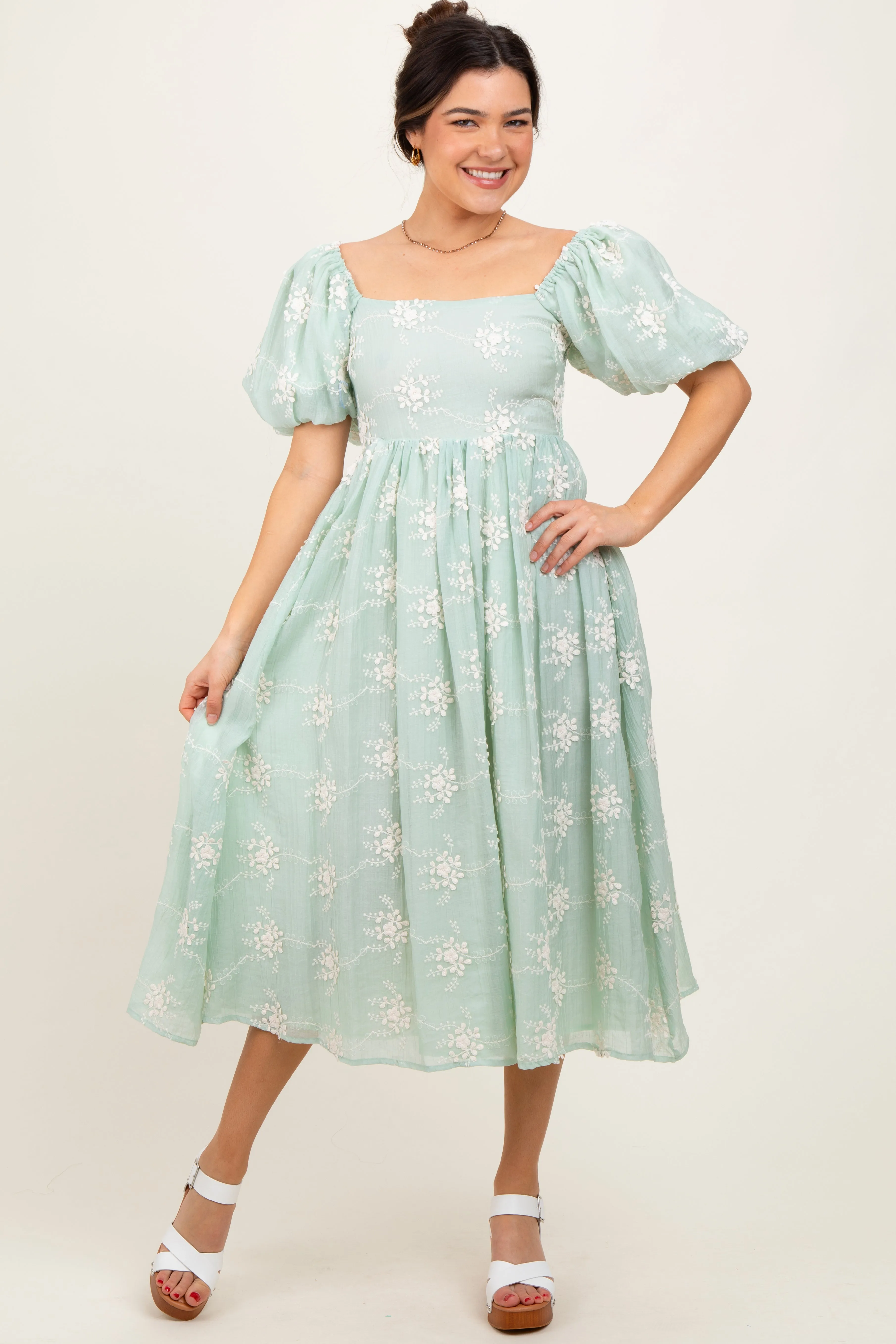 Mint Textured Midi Dress sold by Pinkblush product image thumbnail 2