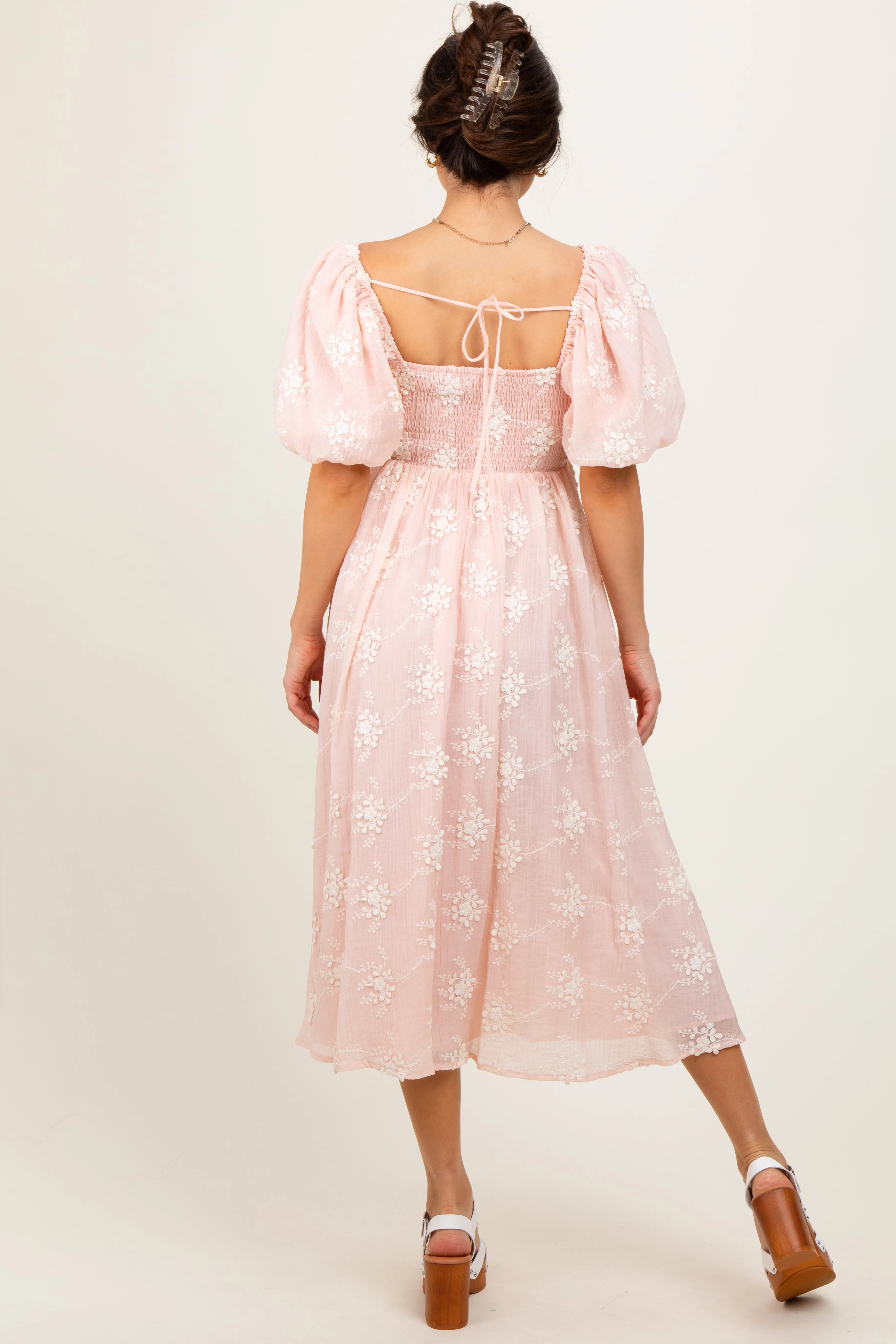 Pink Textured Midi Dress sold by Pinkblush product image thumbnail 4