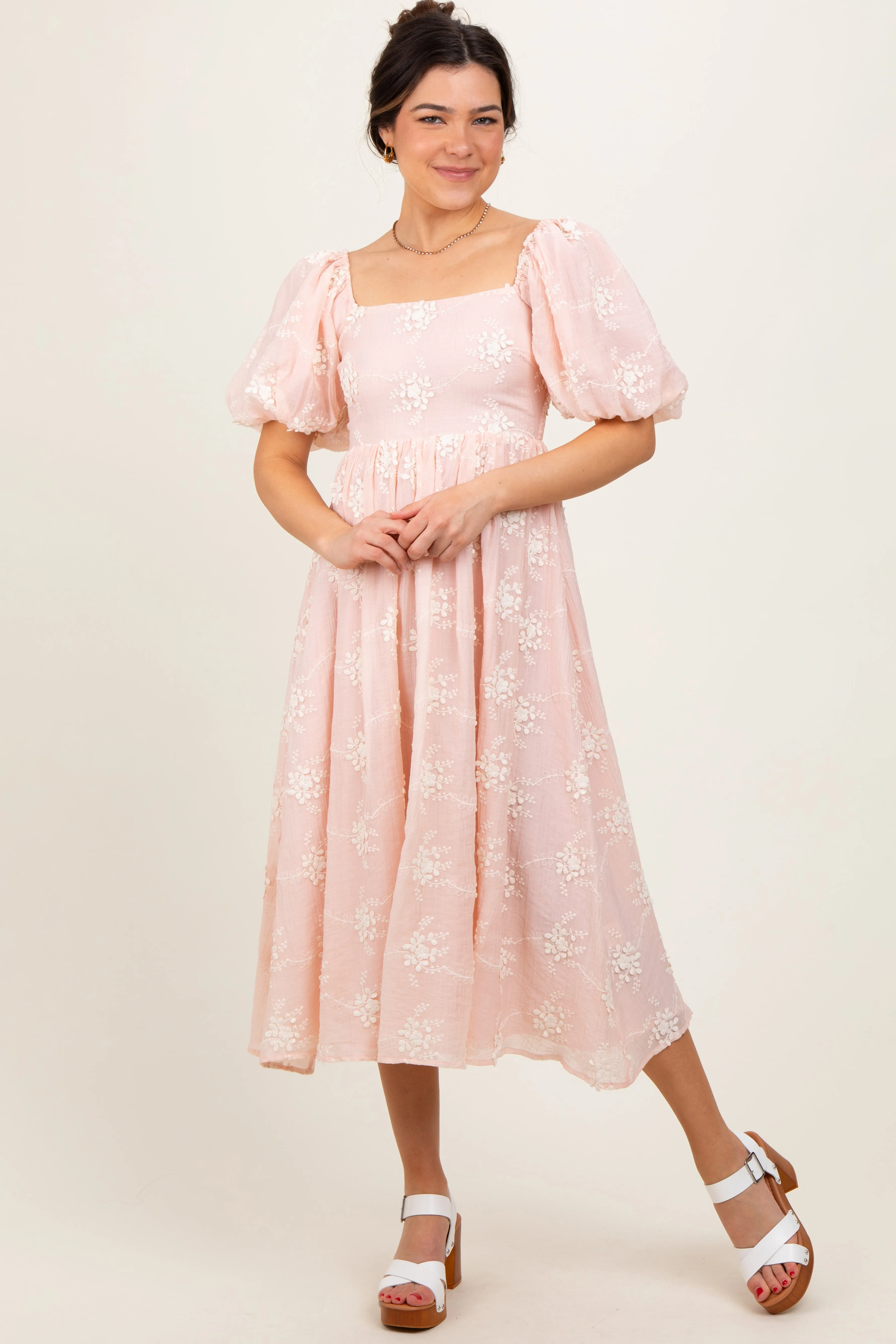 Pink Textured Midi Dress sold by Pinkblush product image thumbnail 2