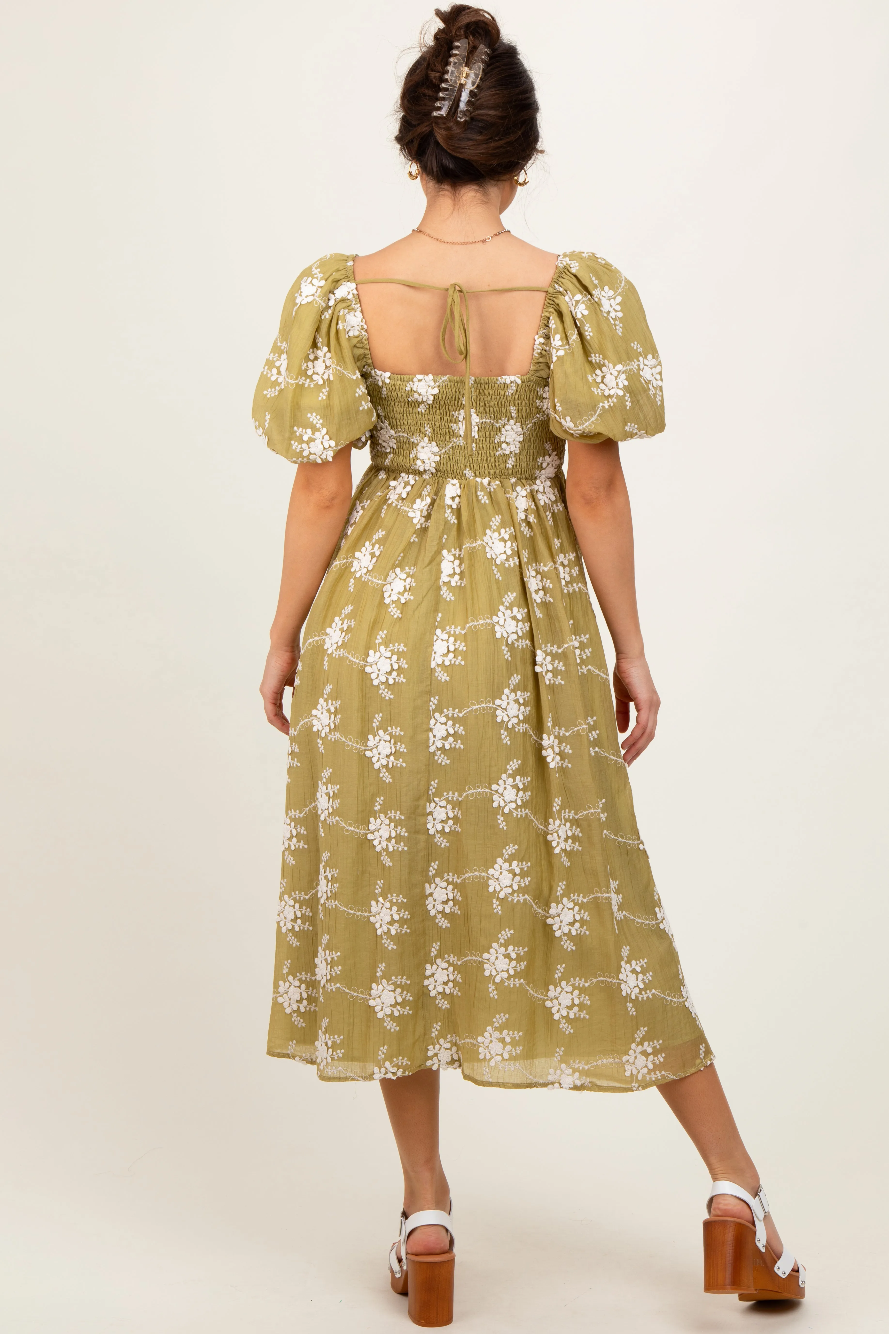 Olive Textured Midi Dress sold by Pinkblush product image thumbnail 2