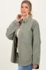 Light Olive Embroidered Snap Button Shirt Jacket sold by Pinkblush