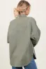 Light Olive Embroidered Snap Button Shirt Jacket sold by Pinkblush