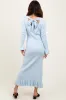 Light Blue Ribbed Knit Bow Back Maxi Dress sold by Pinkblush
