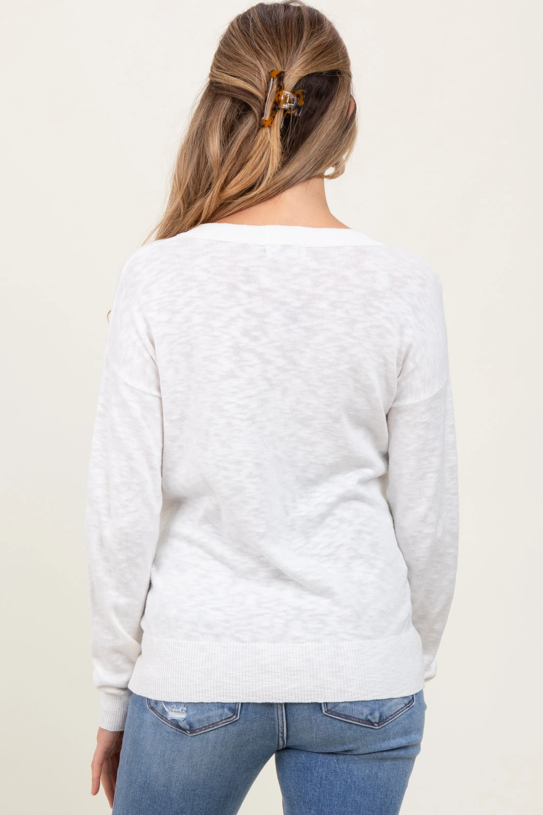 Ivory Oversized Slub Knit Maternity Sweater sold by Pinkblush product image thumbnail 4