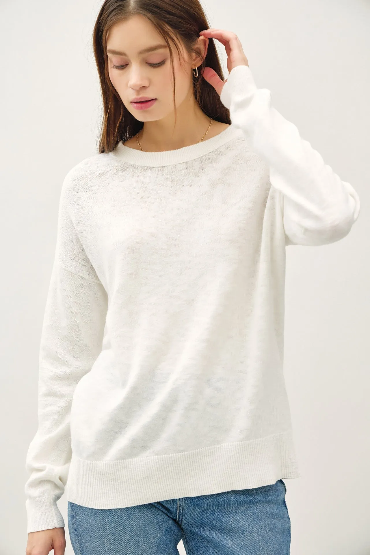 Ivory Oversized Slub Knit Maternity Sweater sold by Pinkblush product image thumbnail 5