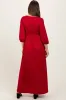 Red Glitter V-Neck Maternity Maxi Dress sold by Pinkblush