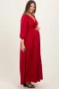 Red Glitter V-Neck Maternity Maxi Dress sold by Pinkblush