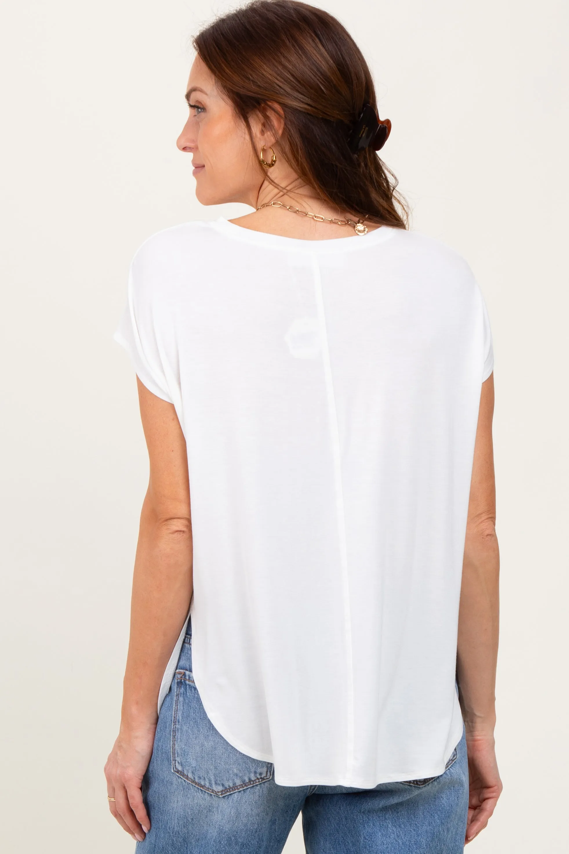 Ivory Dolman Sleeve Round Neck Top sold by Pinkblush product image thumbnail 4