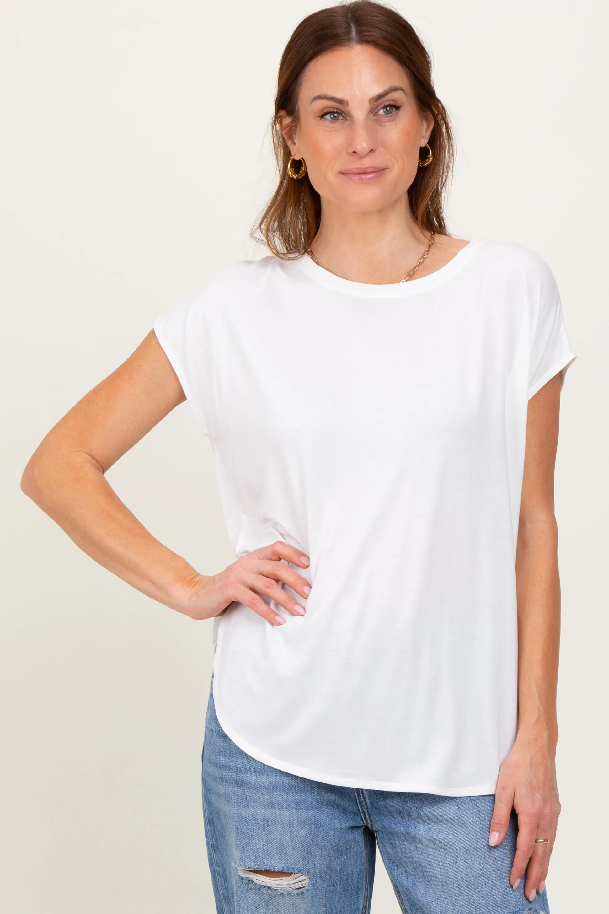 Ivory Dolman Sleeve Round Neck Top sold by Pinkblush product image thumbnail 2