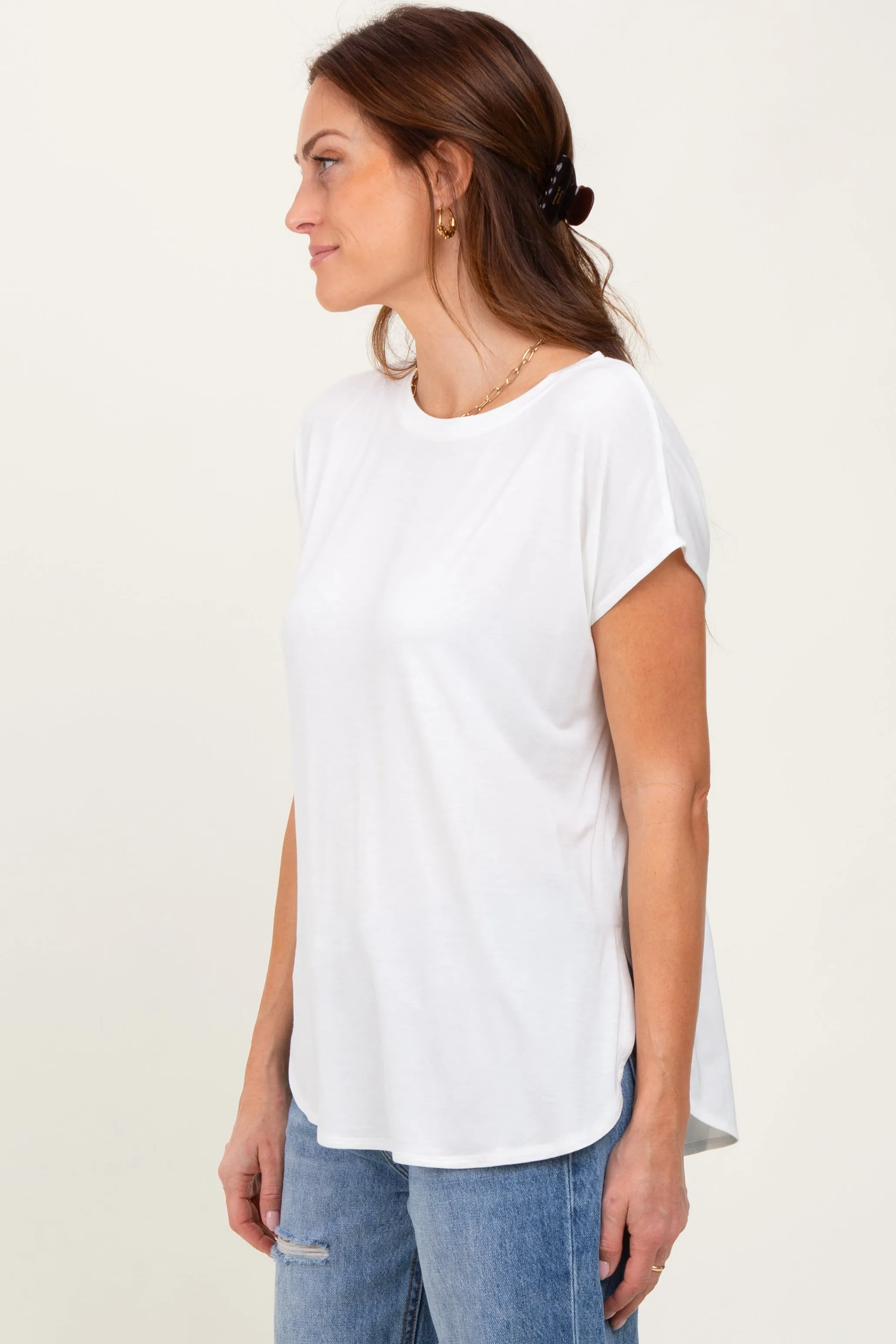 Ivory Dolman Sleeve Round Neck Top sold by Pinkblush product image thumbnail 3