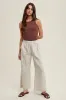Brown Ribbed Basic Crew Neck Tank sold by Pinkblush