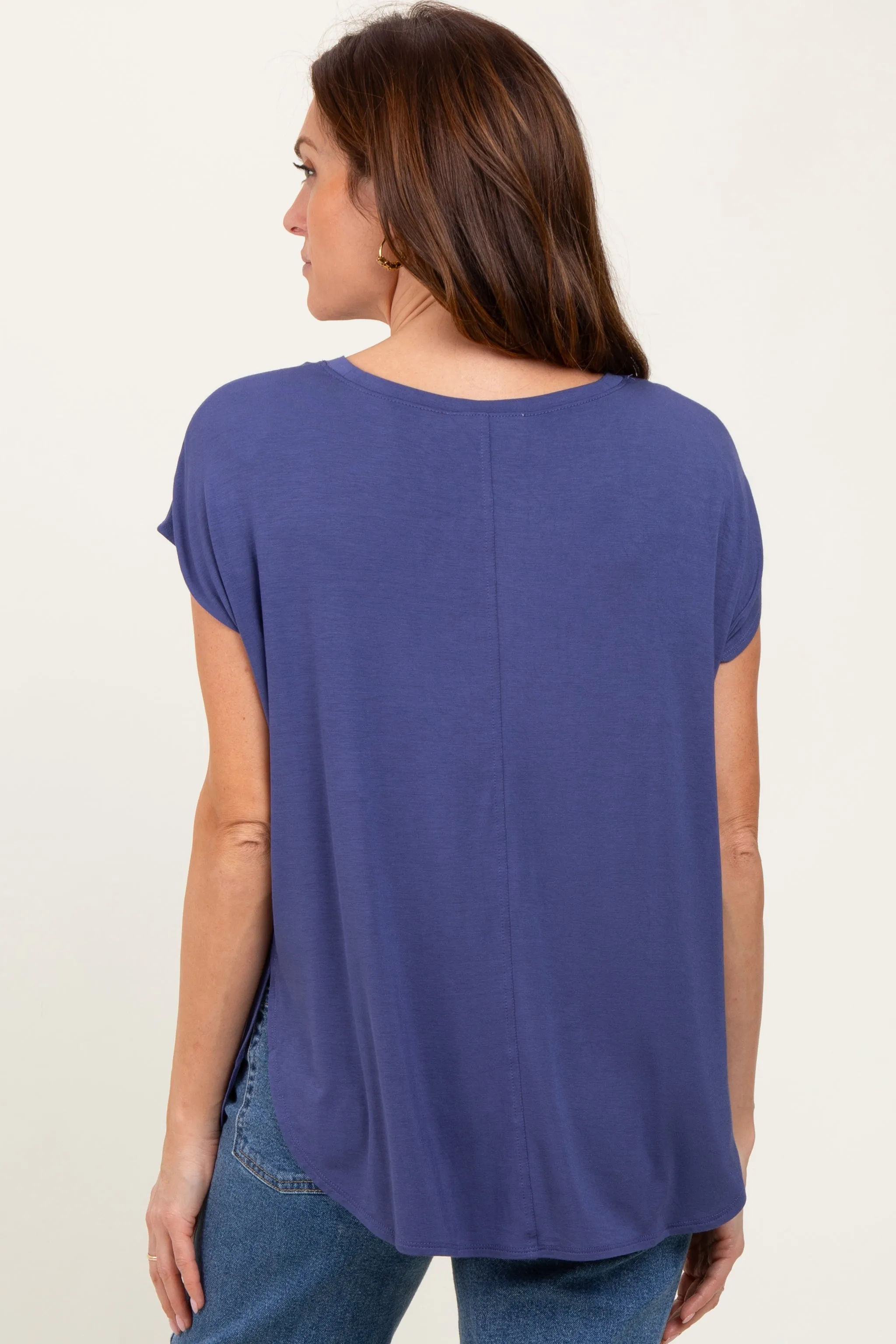 Navy Dolman Sleeve Round Neck Top sold by Pinkblush product image thumbnail 4