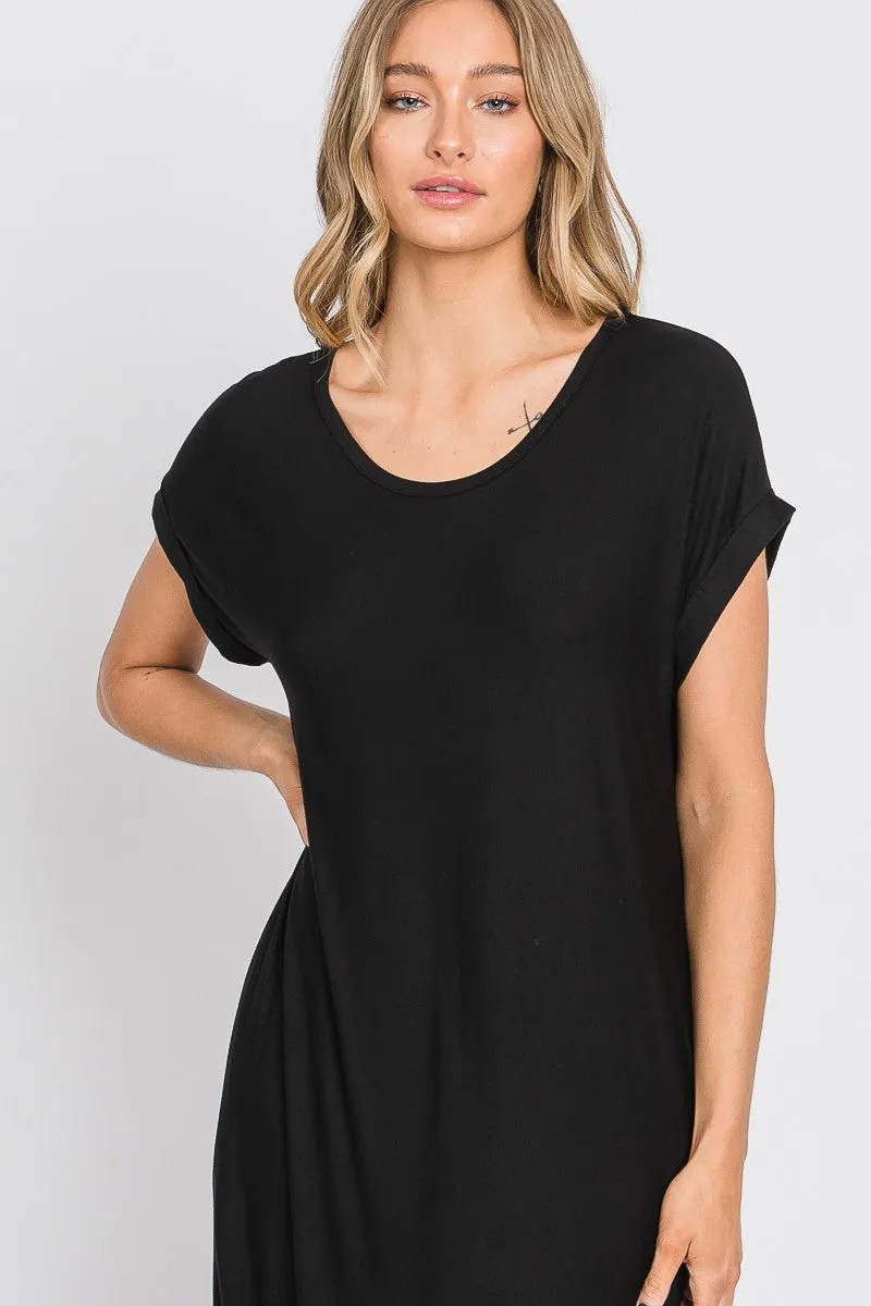 Black Round Hem Side Slit Maxi Dress sold by Pinkblush product image thumbnail 5