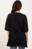 Black Relaxed Ruffled Tunic Top sold by Pinkblush